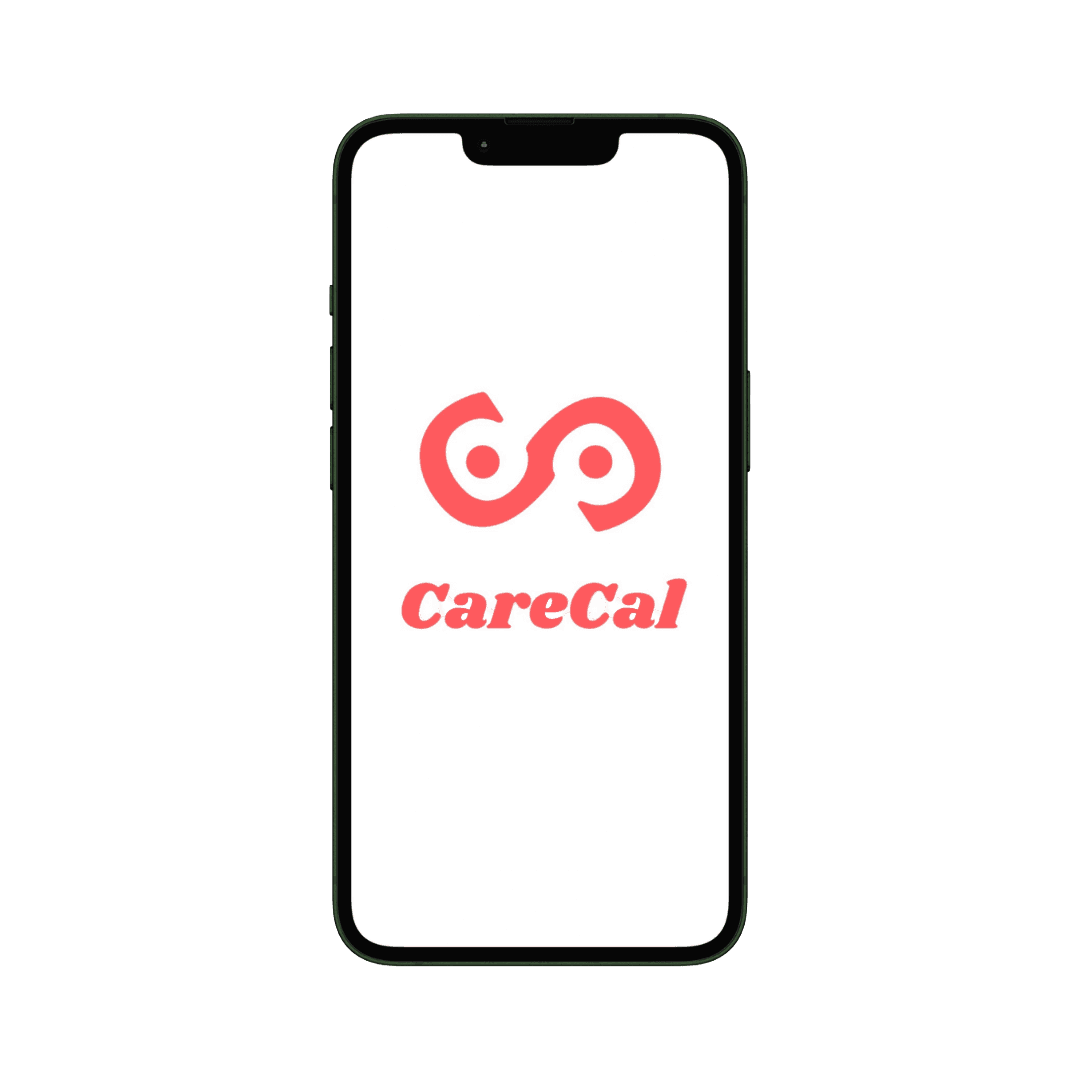 CareCal app — welkomstscherm met logo